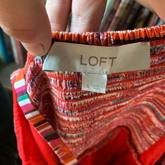 Loft sunset strip ruffled beachy size 6 whimsical sundress - Picture 3 of 3